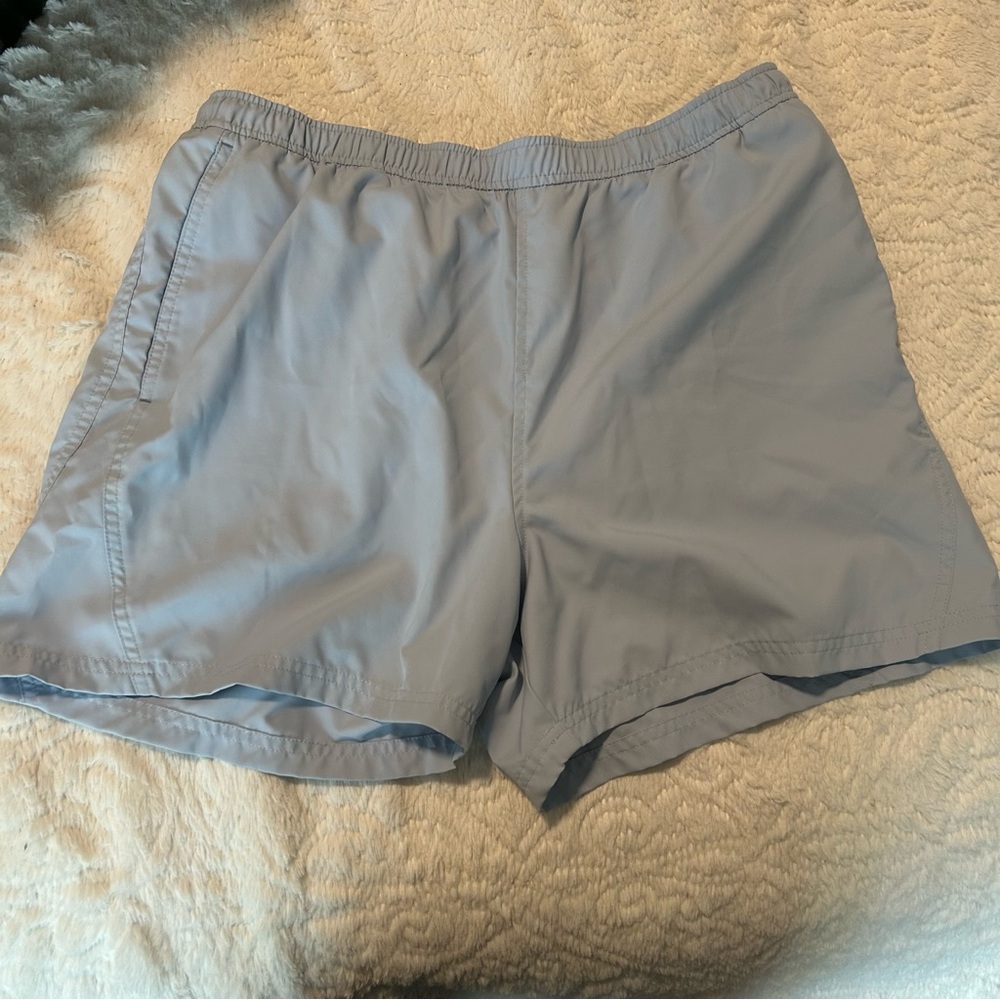 Columbia Titanium Light Blue Athletic Running Shorts Drawstring Waist Sz Large